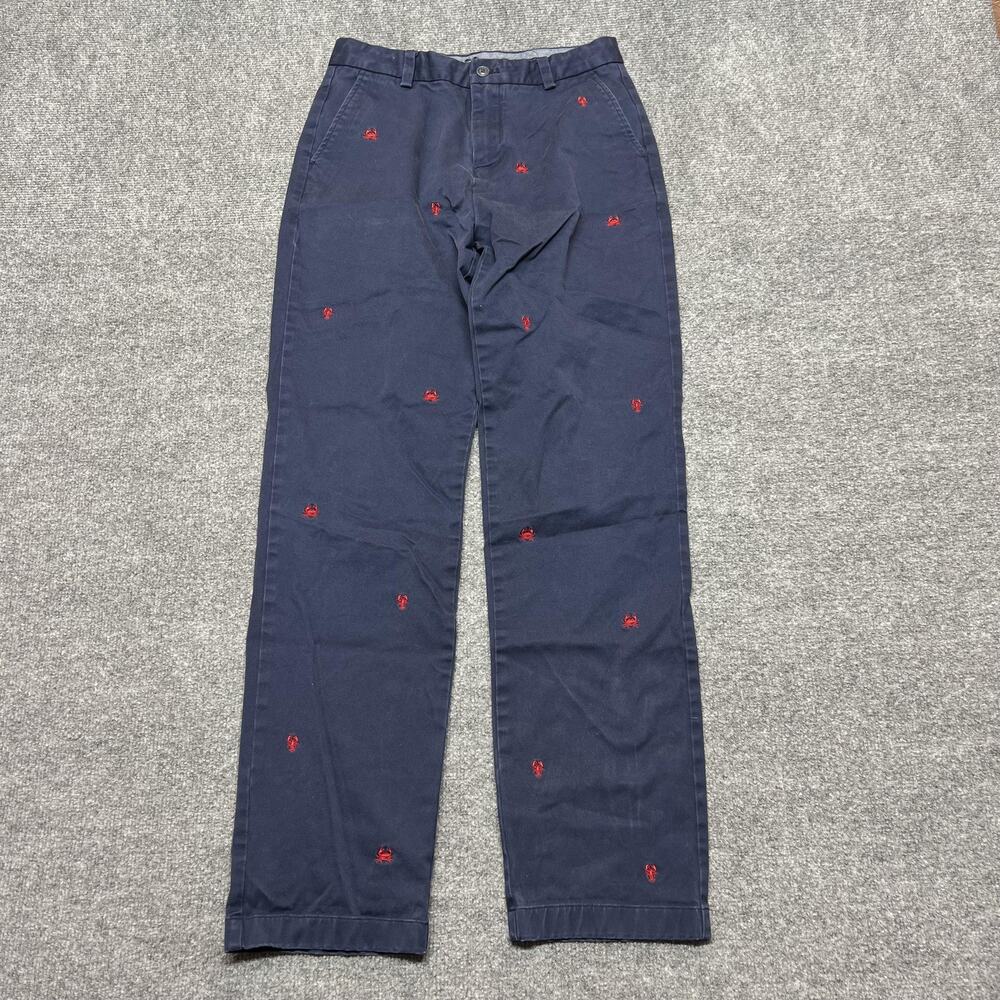 Brooks Brothers Pants Boys 16 Blue Chino Red Lobster Embroidered Nautical